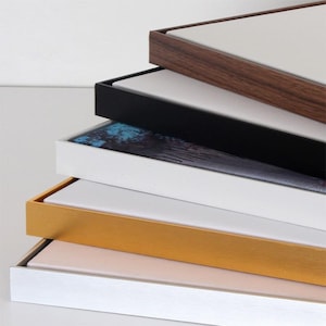 Marco de cola de milano de aluminio y madera (estilo flotante): personalizable, ideal para obras de arte pintadas a mano.