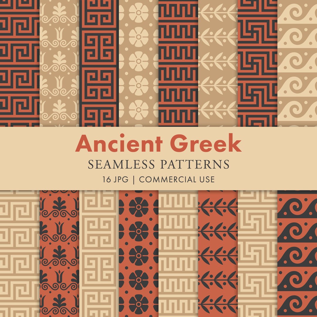 Meandre Greek Pattern Ancient Greek Seamless Patterns | Meander, Greek Key & Palmette | 16 ...