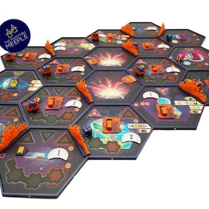 Voidfall Magnetic Hex Tiles with Optional Storage and Voidstorm Tokens