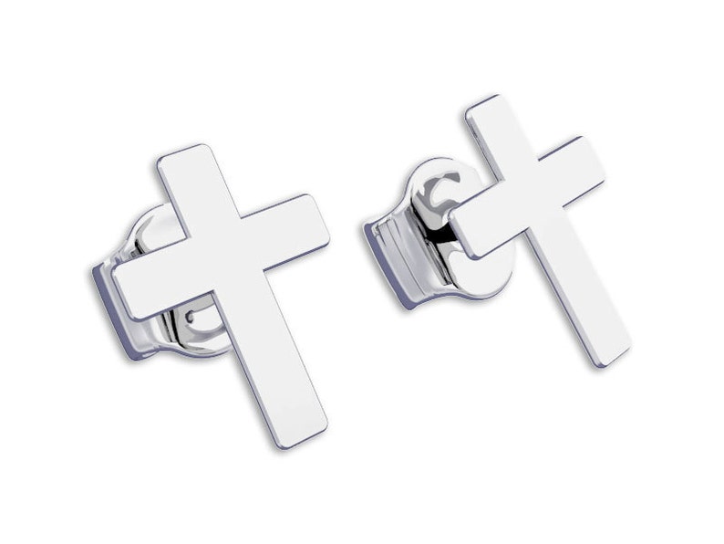 Bridesmaid Earrings post earrings Cross Earrings -Sterling Silver post Earrings stud Earrings