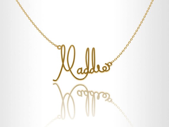 etsy name necklace 14k gold