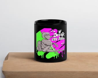 Tazza nera lucida Break the Rules