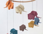Origami Elephant Mobile, Elephant Mobile, Baby Mobile, Home Decor