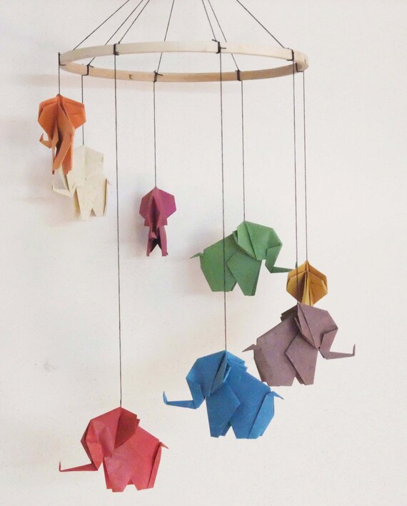 Origami Elephant Mobile Elephant Mobile Baby Mobile Home Decor