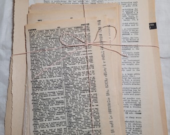 ヴィンテージとアンティーク辞書ページパック - さまざまなサイズ、色合い、年代 - 35ページ
