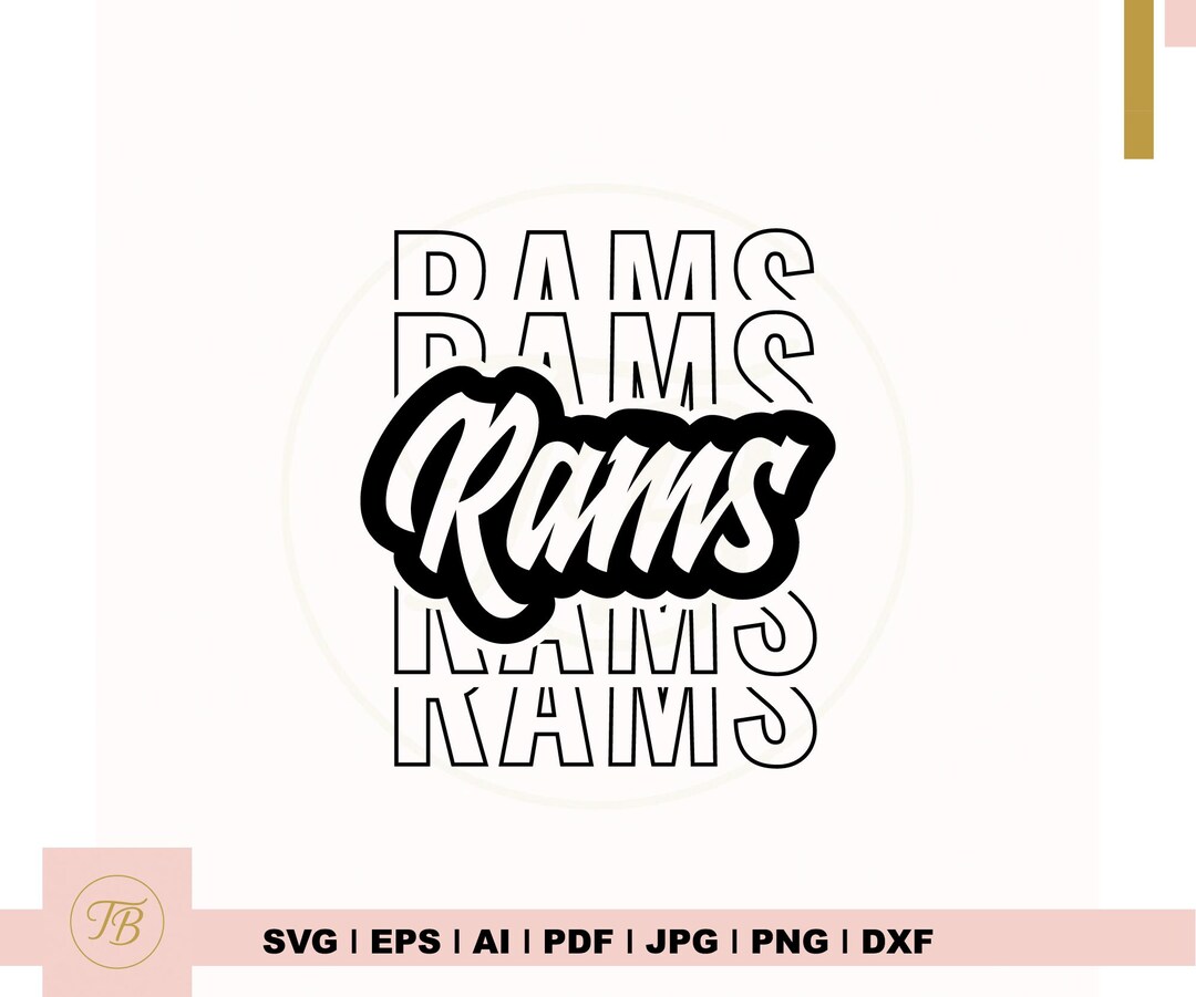 Only Rams Sticker Svg Rams Svg, Rams Mascot Svg, Rams Football School Team, Stacked Rams Svg ...