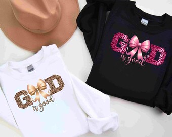 God Is Good Leopard Bow Design | Christian PNG (Digital Download)