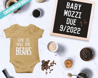 Coffee Lover Themed Digital Pregnancy Announcement | Social Media | Instagram | Text | Email