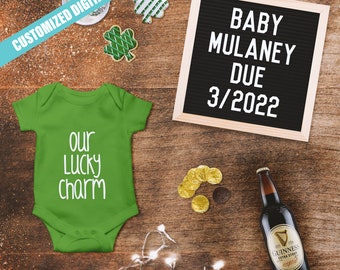 St. Patrick's Day Digital Pregnancy Announcement | Social Media | Instagram | Text | Email