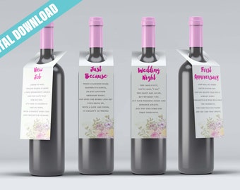 ダリア - 結婚ワインハンギングタグ