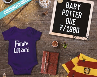 Wizard Themed Digital Pregnancy Announcement | Social Media | Instagram | Text | Email