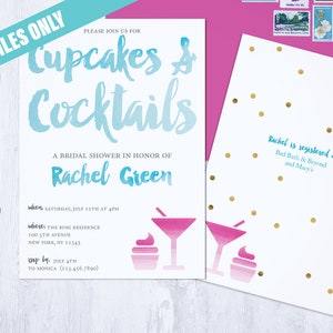 Cupcakes & Cocktails Bridal Shower Invitation image 2