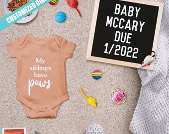 猫の親をテーマにしたデジタル妊娠発表 | ソーシャルメディア | Instagram | テキスト | メール