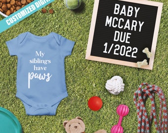 Dog Parent Themed Digital Pregnancy Announcement | Social Media | Instagram | Text | Email