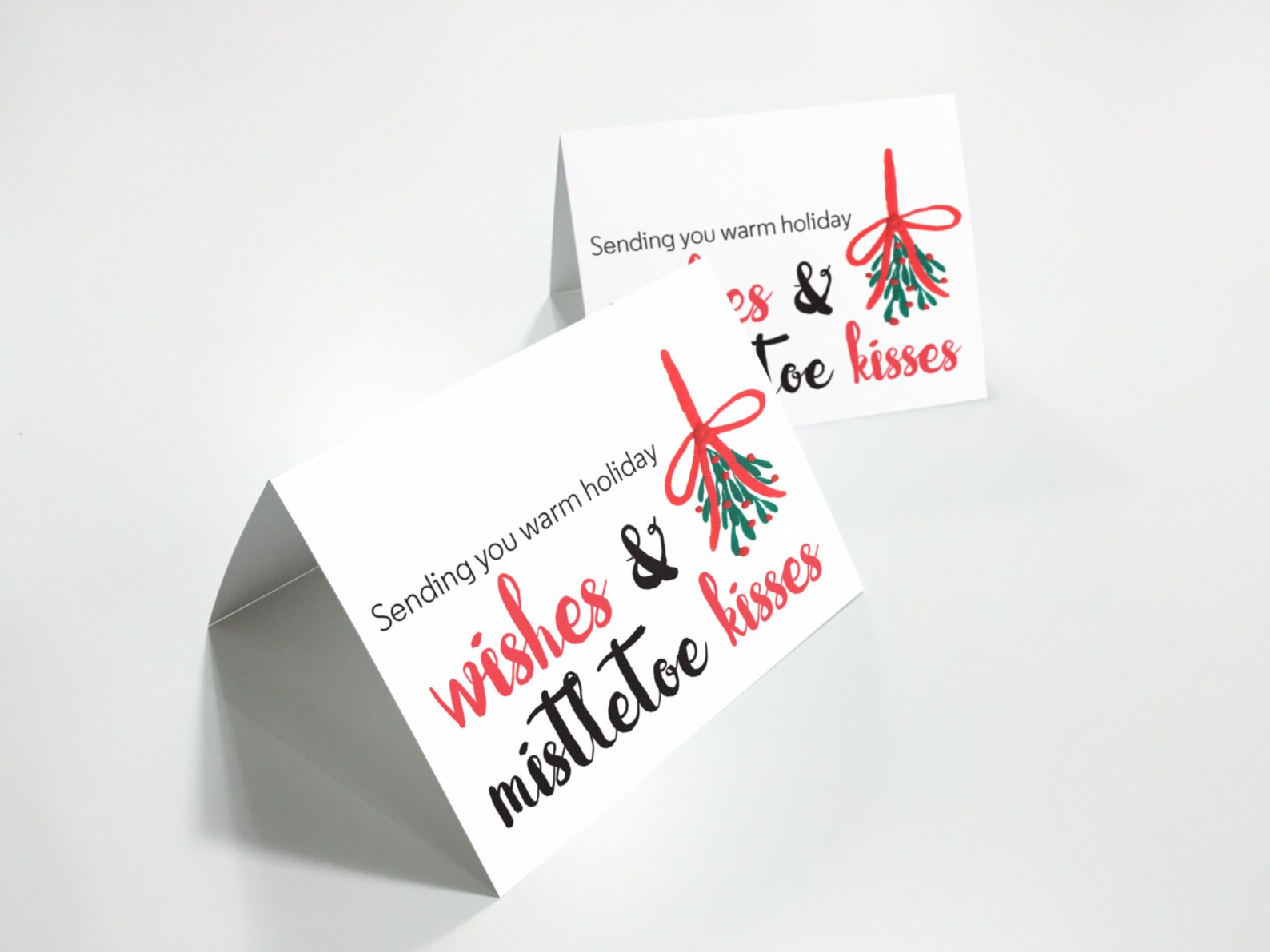 Mistletoe Kisses Christmas Card // Holiday // Seasonal // | Etsy