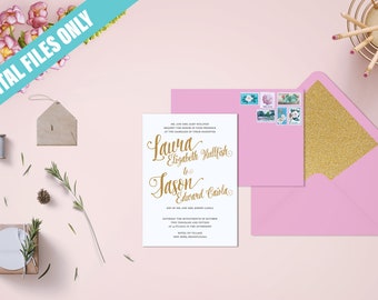 ブラッシュウェディング招待状セット