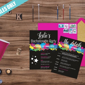Colorful Bachelorette Party Invitation