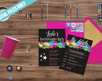 Colorful Bachelorette Party Invitation