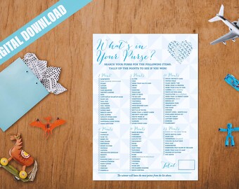 Baby Shower Games – Blue Geometric, Boy Theme (Digital Download)