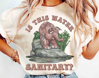 Retro ist dieses Wasser sanitäres Shirt, Disney Tarzan Film 1999, Elefant Tantor Blick auf Wasser T-Shirt, Animal Kingdom Safari, BTW Familienausflug