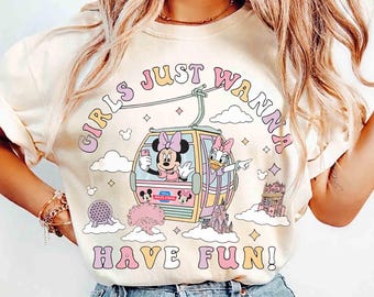Disney Skyliner Minnie Daisy Besties Shirt, Comfort Color 4 Park Group tee, Gift For Her, Girls Just Want To Have Fun shirt, Disneyland Trip