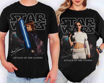 Retro Disney Star Wars Anakin Skywalker und Padme Paar Shirt, Anakin Padme Tee, Angriff der Klonkrieger, Disney Galaxy Edge Familienausflug