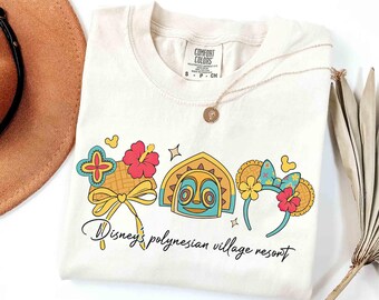 Camiseta Coquette Bow del Disney’s Polynesian Village Resort, Camiseta Aloha con Diadema de Orejas de Minnie, Camiseta del Reino Mágico, Camiseta de Viaje de Vacaciones a Disneyland
