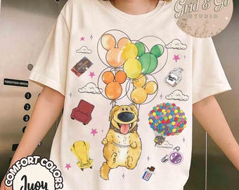 Disney Pixar Up Dug Hund Paradise Falls Shirt, My Adventure Book Grape Soda T-Shirt, Mickey Ballon T-Shirt. Geschenk für Hundeliebhaber, Pet Love Shirt