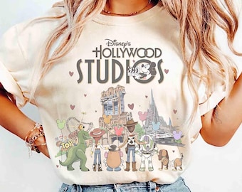 Disneys Hollywood Studios T-Shirt, Aquarell Pixar Toy Story Charaktere T-Shirt, Micky Maus Shirt, Buzz Lightjahre Woody, Hollywood Studios