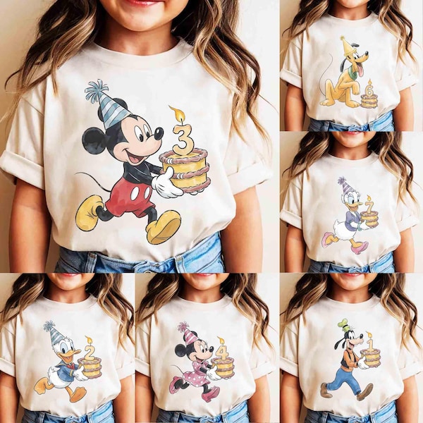 Personalized Watercolor Mickey Birthday T-Shirt, Disney Mickey Birthday Kid Toddler Shirt, It's My Birthday tee, WDW Family Birthday Trip
