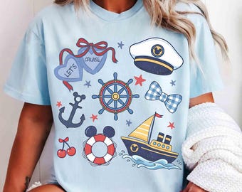 Coquette Bows Disney Cruise Retro Shirt, Let's Cruise Tee, Cruise Girls Trip Matching shirts, Disney Cruise Line, Family Cruise Group Trip