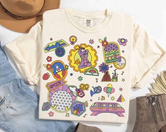 Camiseta Comfort Colors® Epcot Center desde 1982, Camiseta Disney Epcot World Tour, Viajes por el mundo de Epcot, Regalos familiares de Mickey y sus amigos