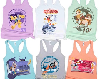 Camiseta sin mangas grupal para el pase de fin de semana del maratón RunDisney 2026, camiseta a juego de la carrera Disney Mickey y sus amigos de 5k y 10k, carrera Goofy y medio desafío