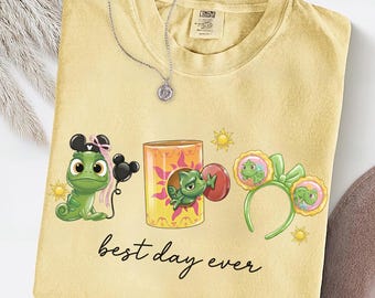 Lustiges Disney verstricktes Pascal bestes Tag überhaupt Shirt, Rapunzel Himmelslaternen T-Shirt, verworrenes Corona Kingdom Castle Shirt, Pascal Geburtstagsgeschenk Shirt