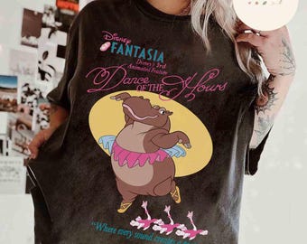 Komfortfarben Disney Fantasy Hyazinth Nilpferd Shirt, Disney Fantasia Tanz der Stunden Fantasia Tee, Magic Kingdom Reise T-Shirt, BTW Familienausflug