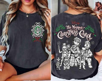 2-sided The Muppet Christmas Carol Movie shirt, Kermit The Frog Gonzo Rizzo Xmas Light Tee, Light The Lamp Not The Rat, WDW Family Holiday