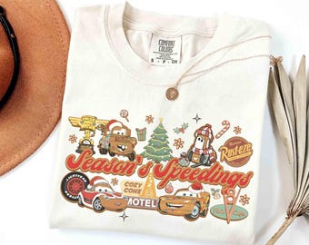 Disney Pixar Cars Saison Lebkuchen-Weihnachts-Shirt, Tow Mater McQueen Hudson Piston Cup-Weihnachts-T-Shirt, Disneyland-Familienausflug