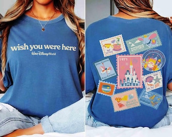 2-Sided Retro Walt Disney World Wish You Were Here Shirt, Dumbo Flight Of Fancy Magic Kingdom Tee, it's a small world shirt, Disney Family