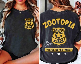 2-Sided Zootopia 2 Movie Police Department Shirt, Judy Hopps Nick Wilde Gary De'Snake Tee, Zootropolis, Disneyland Family 2026 Trip Shirt