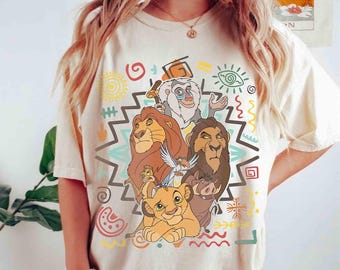 Camiseta retro de los 90 de Disney Animal Kingdom: El Rey León, camiseta a juego de Timón, Pumba y Hakuna Matata, regalo para niños pequeños, camiseta para viaje familiar a Disneyland