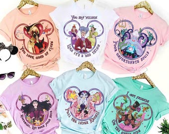 Custom Disney Villains Shirt, Villains Characters Shirt, Bad Witches Maleficent Evil Queen Shirt, Mickey Head Ursula Sweater Captain Hook