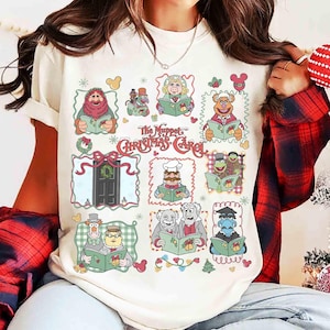 Retro The Muppet Christmas Carol Movie shirt, Kermit The Frog Gonzo Rizzo Xmas Light Tee, Rizzo the Rat Muppet, WDW Family Holiday Gifts Tee