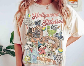 Retro Disney Hollywood Studios Shirt, Mickey & Friends Fantasmic Hollywood Tower, Toy Story, Monster Inc, Star Wars T-Shirt, Disney Familienausflug