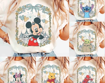 Customize All Characters Disney Magical Castle Shirt, Disney Mickey & Friends Shirt, Retro Disneyland Trip Tee, Disney Family Vacation Shirt