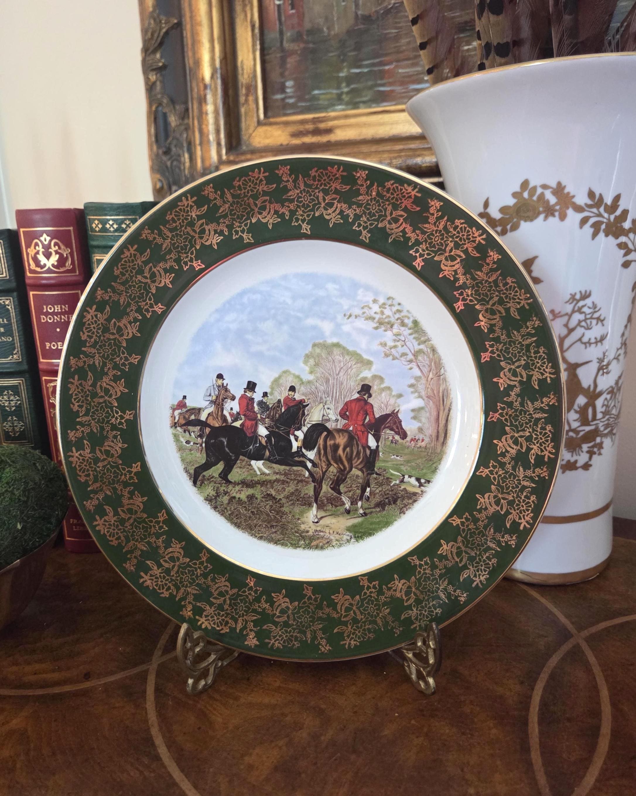 Vintage Fox Hunt Plate - Etsy