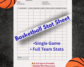 Hojas de estadísticas de baloncesto - Partido individual - Equipo completo