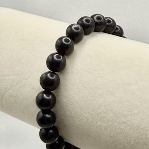 Ebony Rosewood Bead Bracelet – 8mm Natural Minimalist Everyday Jewelry