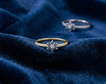 Aquamarine Dainty Ring, Gold Minimalist Ring, March Birthstone Ring, Sterling Silver Ring, Thin Ring, Delicate Ring, Gift for Her, Gemstone
