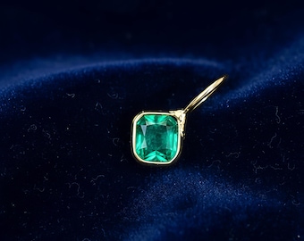 Colombian Emerald .20CT 14K Yellow Gold Small Charm Pendant