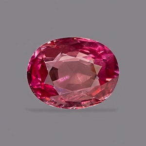 2.04 Ct Natural Unheated Ruby, IGI Certified Oval Cut Pinkish Red Mozambique Ruby, Rare Untreated Loose Gemstone for Engagement Ring